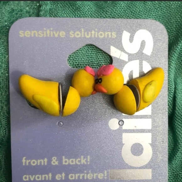 Claire's Double Sided Ducky Pierced Stud Earrings NOC - Picture 1 of 8